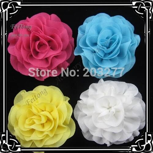 12pcs/lot 2.5 inch chiffon flower silk flower brooch pin lapel pin for women corsage for wedding