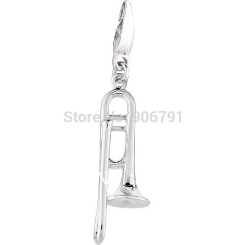 12pcs a lot fashion cheap trumpet Charms,bright silver plated
