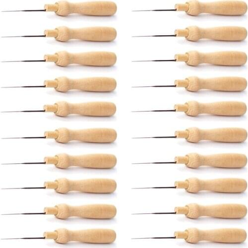 20 Pcs Handle Holder Wooden Felting Needle for Needle Felting Kit DIY Tool To Creative Craft Wooden Metal Felting Needles Tool