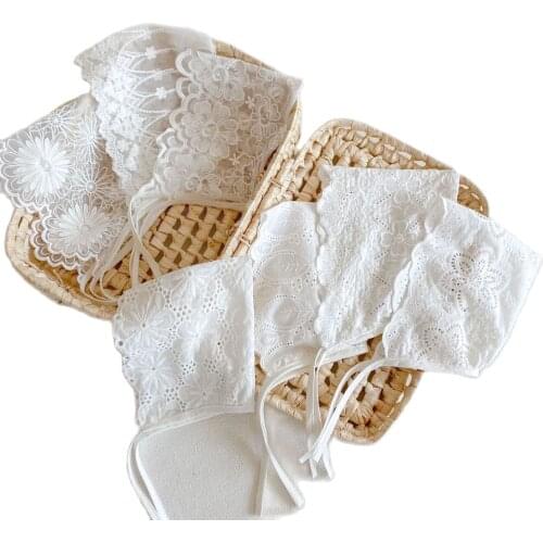 2021 Korean Lace Baby Newborn Hat Girl Boy Toddler Lovely Infant Kids Caps White Hat Sweet Print Photography Props For 0-3years