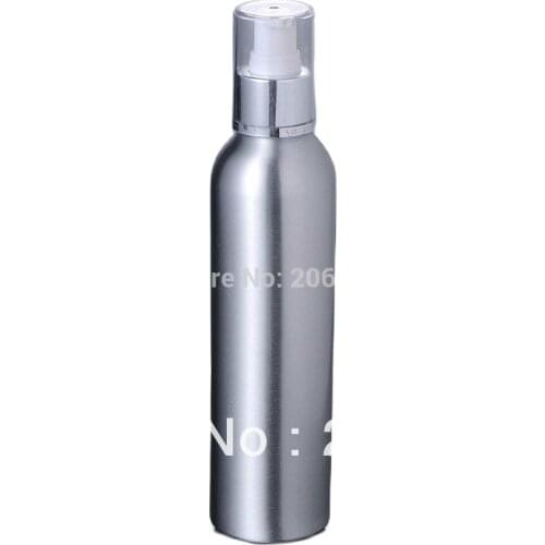 250ml Aluminium bottle with silver press pump or Aluminum metal bottle press pump bottle
