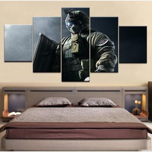 5 Piece Canvas Painting Spray Printings Art Picture Modular Movie Poster Rainbow Six Siege Fuze Guide Tom Clancys
