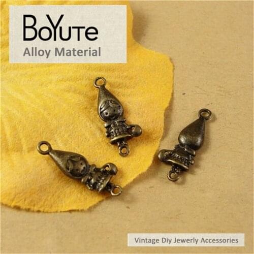 BoYuTe (100 Pieces/Lot) 19*8MM Vintage Style Antique Bronze Plated Zinc Alloy Little Girl Connectors for Jewelry Components