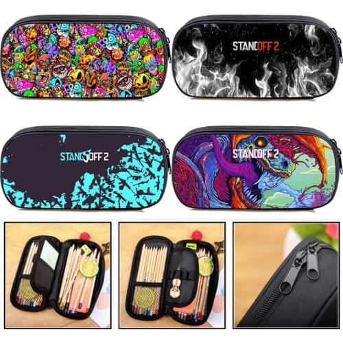 3D Printed Anime Cartoon Standoff 2 Pencil Case Teenager Pen Case Stationery Storage Organizer Cosmetics Shooting Game Pen Bag