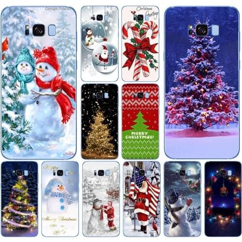 New Year Snowman Colorful Merry Christmas Soft Silicone Cover Case for Samsung Galaxy S6 S7 edge S8 S9 S10 plus A70 A50 case