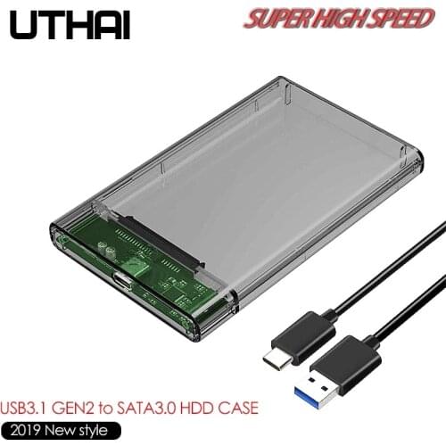 UTHAI G25 USB3.0/Type-C HDD Enclosure of 2.5" Hard Disk Case SSD SATA3 to USB 3.0/2.0 Box USB C HDD Case Gen2 6GBp/s SSD
