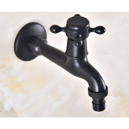 Black Oil Rubbed Bronze Wall Mounted Cold Water Wall Tap Garden Faucet Washing Machine Water Tap tav345