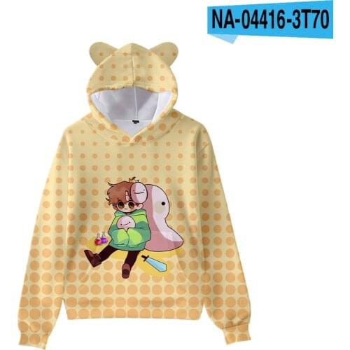 DreamWasTaken 3D Print Kids Hoodie for Boys Girls Kawaii Cat Ear Long Sleeve Hooded Sweatshirt Dream Smp Merch Children Clothes