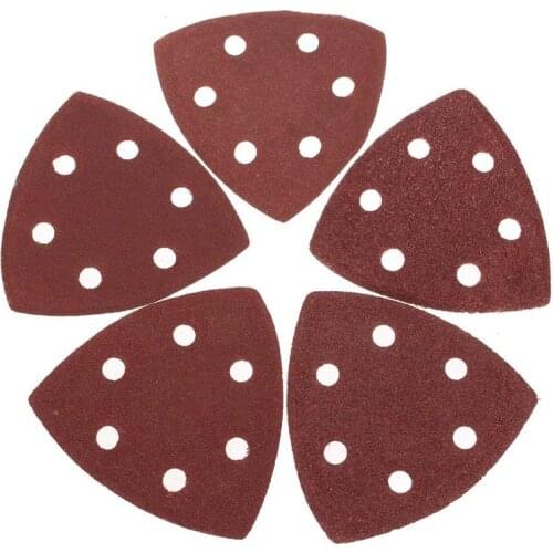 Hot 20x Buckle Delta Sand Paper Pads 90mm Triangular 40, 60, 80, 100 and 120 Grit Sanding Sheets