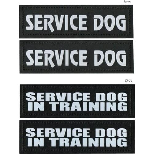 2PC Reflective Badge Animal Vest Seat Belt Collar Chapter Icon Service Dog / Hunting Tactical Patch Backpack in Training