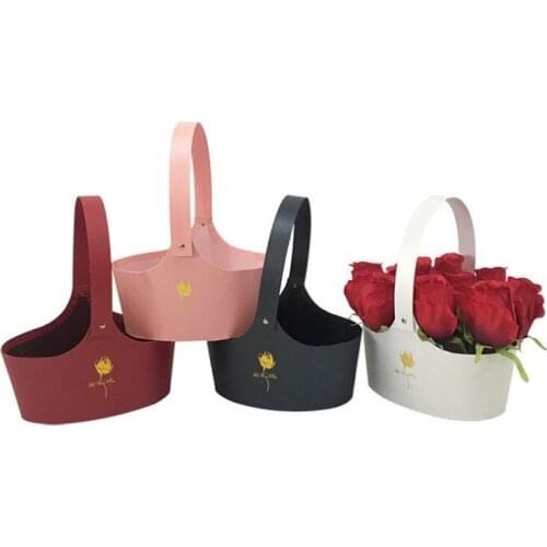 Fashion New 4pcs 20x16x13cm four color Valentines day wedding or thanksgiving flower gift box basket, portable soap flower box