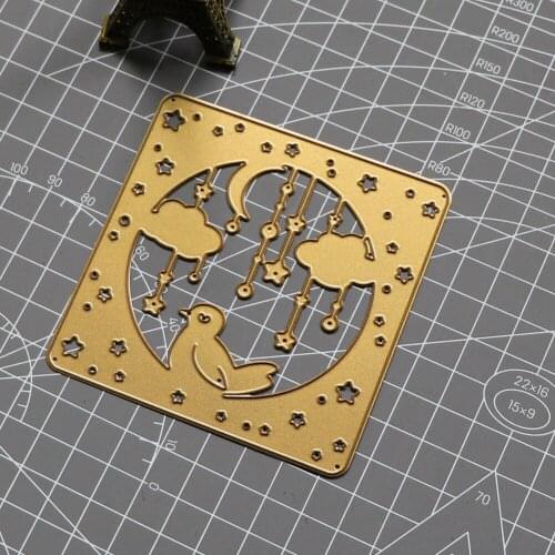 Metal Cutting Dies Square Frame Moon Star Cloud Duck Embossing for DIY Scrapbook Photo Album Decoration Paper Card Craft 2021