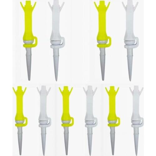 10 pcs/set Mini 4-claw 7.6mm golf tee, 180 degree rotating golf tee, golf rack, Polyurethane pillow top, golf accessories