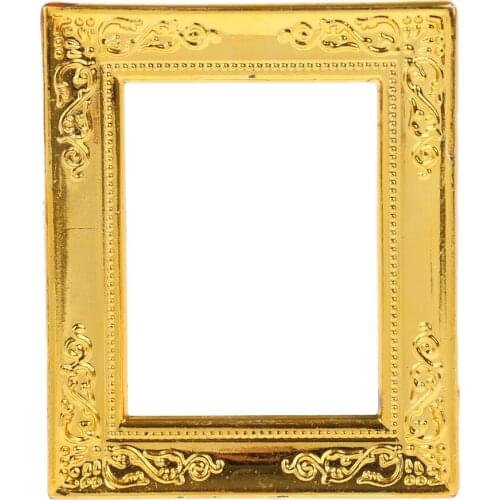 Miniature Gold Rahmen Photo Frame 1:12 Dollhouse Wall Decorative Ornaments