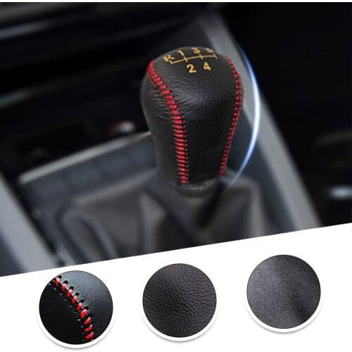 Muchkey Leather Gear Shift Knob Cover For VW Santana 2013 2014 2015 2016 T0URAN 2013 2014 2015 2016 2017 2018 Manual Shift Lever