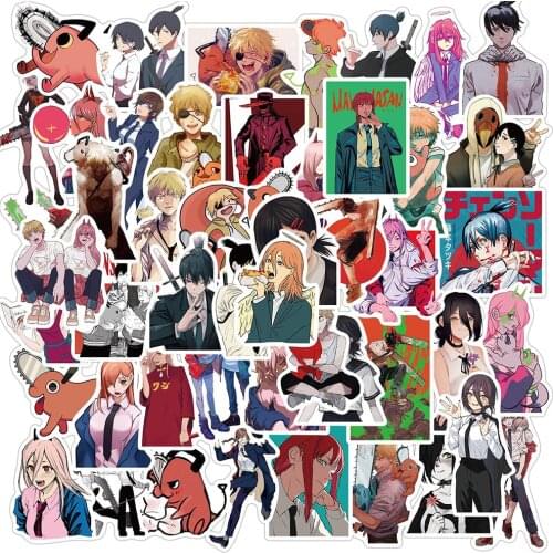 10/30/50PCS Anime Chainsaw Man Graffiti Stickers DIY Cool Waterproof Travel Luggage Guitar Cartoon Graffiti Decals Kid Sticker