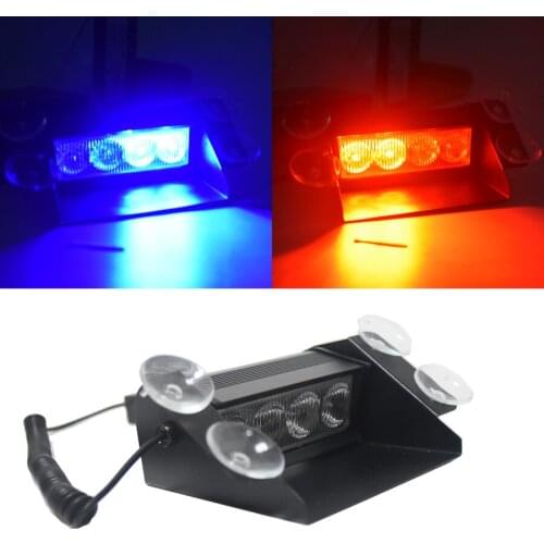 New Car Styling 4 LED Red Blue Yellow Blue Car Police Strobe Flash Light Dash Emergency 3 Flashing Fog Lights 3 Style