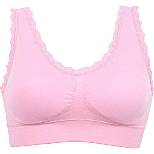 Solid Color Breathable Women Seamless Fitness Lace Bra Tops Underwear Ladies Bras S-3XL Plus Size