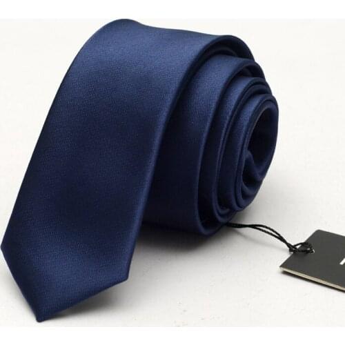 5cm Solid Blue Neck Tie Slim Narrow Casual Dot Party Club Salon Pub for Men Women Groom Waiter Waitress Interview with Gift Box