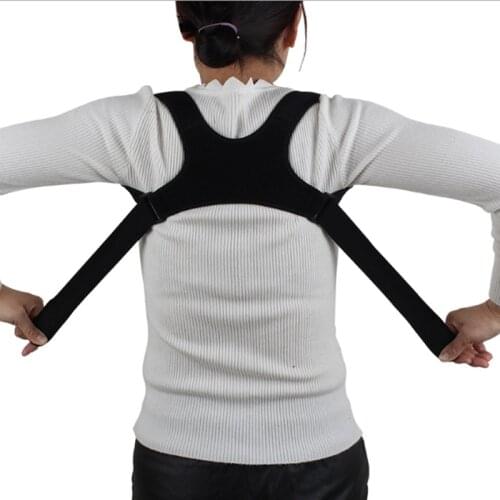 1Pc Black Posture Corrector Practical Back Support Belt Shoulder Corset Back Orthopedic Spine Posture Corrector Back For Unisex