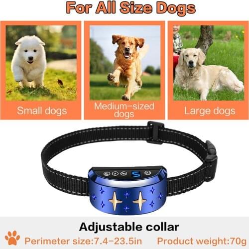 Intelligent Adjustment Pet Rechargeable Anti Bark Collar Control Train Stop Barking Waterproof Dog Ultrasonic Training Collars