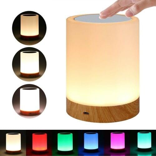LED Touch Sensor Dimmable Table Lamp Baby Room Sleeping Aid Bedside Night Light USB Rechargeable Bedside Lamp Student Children