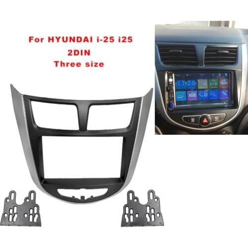 Radio Fascia for Hyundai i-25 Accent Solaris Verna Audio Panel Dash Mount DVD Trim Refit Kit Face Surround CD Frame Bezel 2 Din