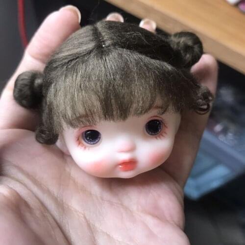 1/8 Doll Head BJD With Wig Lovely BJD Dolls Mini DIY Makeup Bjd Doll Accessories OB11 Doll Head For Toys