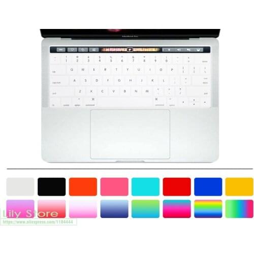 Silicone US Keyboard Cover Skin For Apple New Macbook Pro 13.3 Inch A1706 and 15.4 Inch A1707 2017 Version With Touch Bar