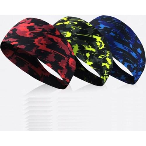 Yoga Sports Hair Band Men Absorbent Sweatband Bandana Non-slip Bike Headwear Running Fitness Cycling Headband Red Black Color