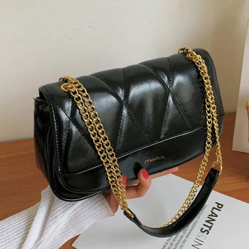 Women Handbags High Quality Sac Crossbody Bag for Women Soft Leather Messenger Bags Female Black Vintage Flap Shoulder Bag Chain