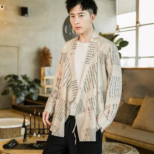 Traditional Chinese Clothing For Men Hanfu Ethnic Retro Tops Streetwear Mens Clothing Cheongsam Tang Suit Kung Fu Clothes KK3397