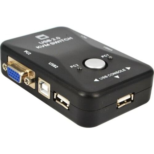 USB KVM Switch Switcher 2 Port VGA SVGA Switch Box USB 2.0 Mouse Keyboard 1920*1440 Switch