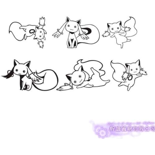 Pegatina Puella Magi Madoka Magica Sticker Anime Cartoon Kyuubee Car Decal Sticker Vinyl Wall Stickers Decor Home Decoration