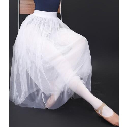 Ballet Skirt Long Ballet Tutu White Ballerina Tutus Adulto Women Lyrical Tulle Ballet Skirt Girl Ballerina Costumes 3 layer yarn