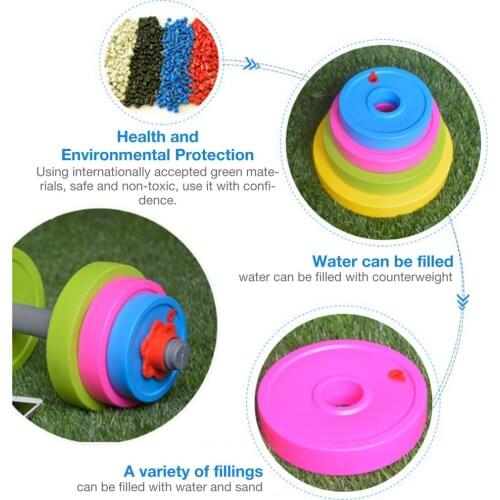 Fun Adjustable Colorful Dumbbell Set Weight Lifting Dumbbells Workout Set For Kids Gym Exercise - Fill With Beach Sand Or Water
