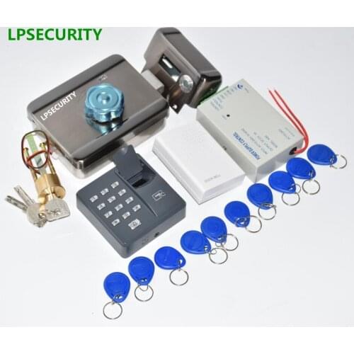 Fingerprint RFID Electric Control gate door castle Lock kit For 12V DC Video Intercom Door Phone System
