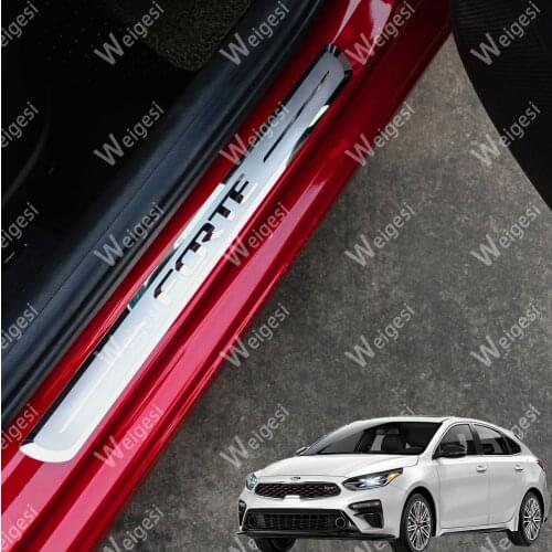 Stainless Steel Car Door Sill Protector Scuff Plate For KIA FORTE 2018-2020