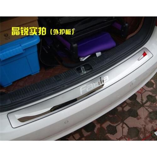 Protective Pad On The Rear Trunk Trim Lid Threshold rear door sill car styling For Skoda Fabia 2015