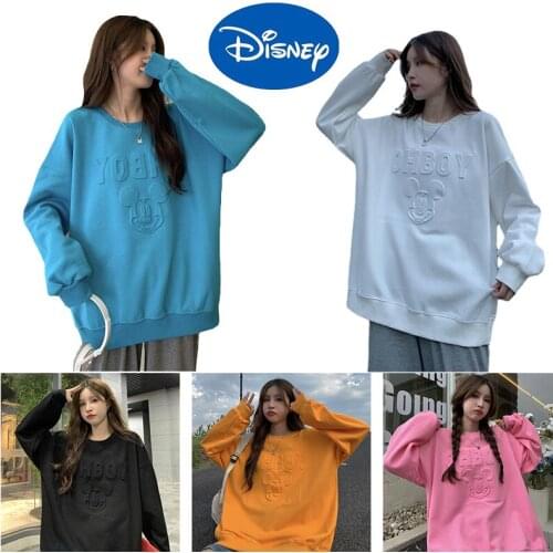 Disney Mickey Mouse Womens Sweatshirt 3D Three-dimensional Loose Cartoon Anime Hoodie Ladies 2021 New Trend Long Sleeve T-Shirt