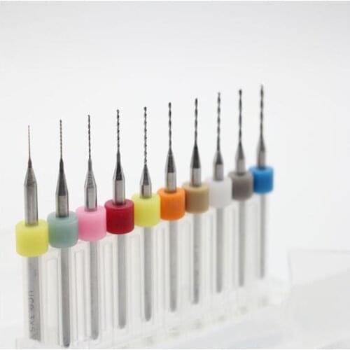 10pcs/Set 0.1mm-1.2mm High Quality Hard Alloy PCB Print Circuit Board Carbide Micro Drill Bits Tool 0.1mm 1.2mm for SMT CNC