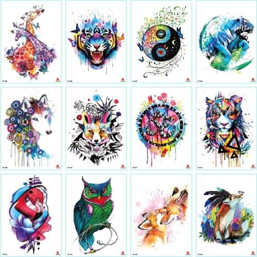 10 Pieces Factory Waterproof Eco-friendly Flower Arm Tattoo Stickers Half Arm Painted Anime Characters Animals Can Be Customized