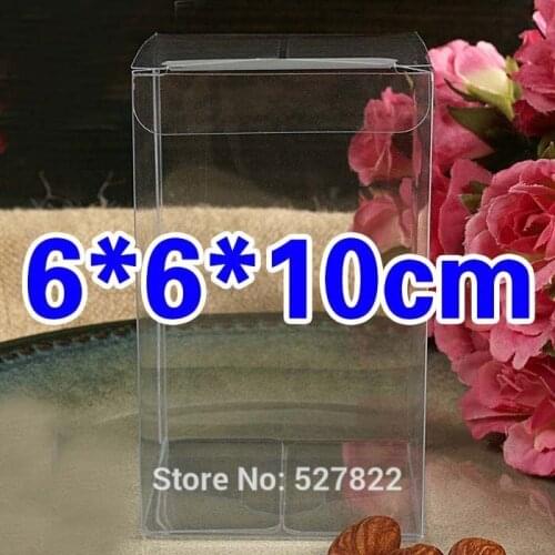100PCS 6x6x10CM Clear PVC Fruit Model Toys Bread Cosmetics Perfume Gift Boxes Perfume Daily Necessities Display Packing Boxes