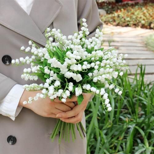 2019 Artificial Campanula flowers Plastic Wind Orchid fleur artificielles for Home wedding decoration fake Flower flores wreath