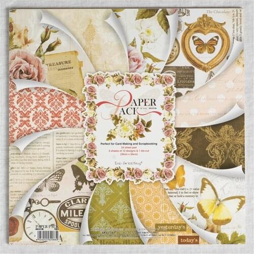 24 Sheets 12.01*12.01'spring Pattern Creative Scrapbooking Paper Pack Handmade Craft Paper Craft Background Pad