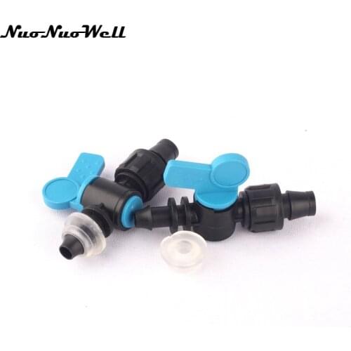 3pcs NuoNuoWell 5/8" 16mm By-pass Lock Valve Drip Tape Connector for Garden Micro Drip Irrigation Watering Soft Hose Tube joint
