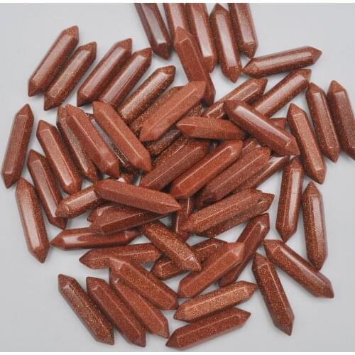 35x8MM Golden Sandstone Cabochon CAB GEM Crystal Pillar Jewelry Pendant Making (5 pcs/lot) H208