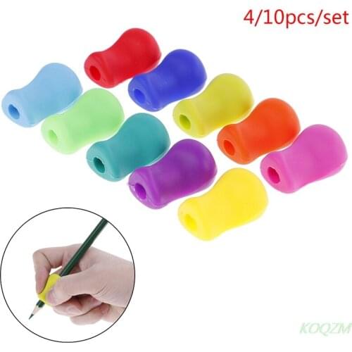 4/10pcs Silicone Corrector Therapy Handwriting Aid Kids Children Student School Stationery Pen Control Right Writing