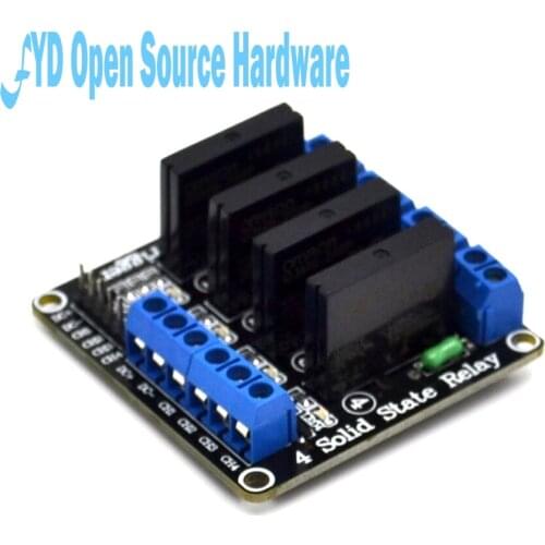 1pcs 4 Channel 5V/12V/24V DC Relay Module Solid State High Level SSR AVR DSP