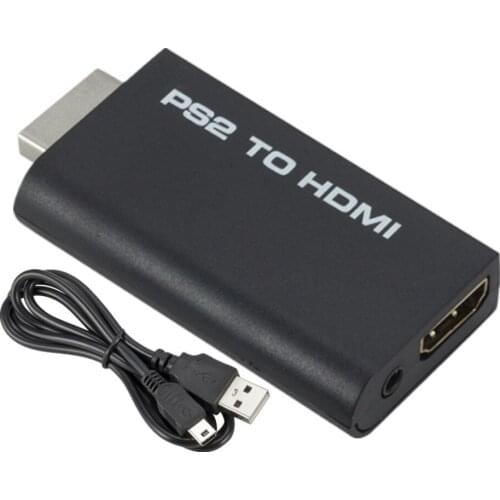Audio Video Converter Adapter 480i/480p/576i with 3.5mm Audio Output for PS2 to HDMI-compatible for All PS2 Display Modes
